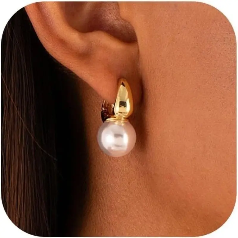 Women's Pearl Drop Earrings, 14K Gold-Plated/Silver-Plated AAA+ Freshwater Pearl Dangle Jewelry, Wedding & Holiday Gift Choice, Earring For Women