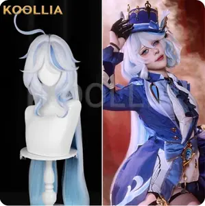 KOOLLIA- Furina White & Blue Mixed Short Cosplay Basic Wig[Unstyled]