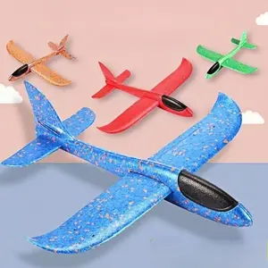 Large-sized hand-thrown airplane toy, foam airplane,Circular throwing gliding, outdoor sliding airplane, shatter-resistant, pet interactive toy.