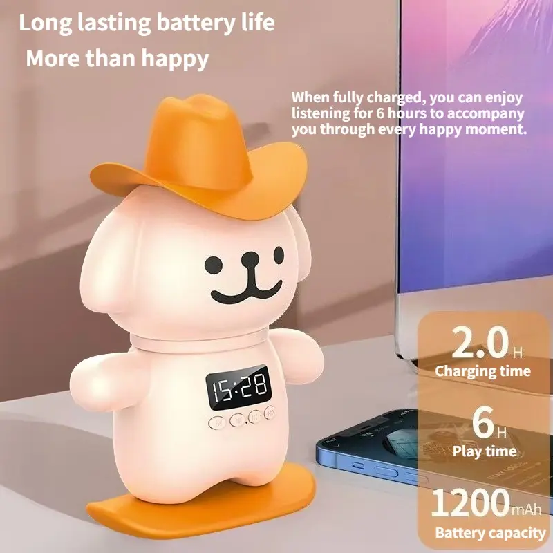 Cute Dog Design Wireless Speaker – Portable Compact Sound, Powerful Rechargeable Battery, Easy Carry, Room-Filling Stereo Quality, Loud Performance, USB & SD Card Slot