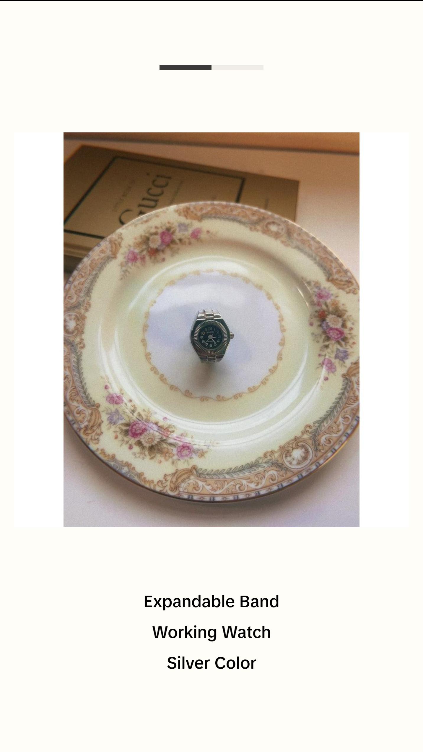 Silver and Black Watch Ring