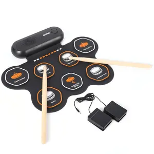 Wireless Electronic Drum Pad Set – 7-Pad Roll-Up Kit with Headphone Jack, Pedals, Sticks & Recording – Easy to Use, Portable Electric Drum for Kids, Beginners, Gift