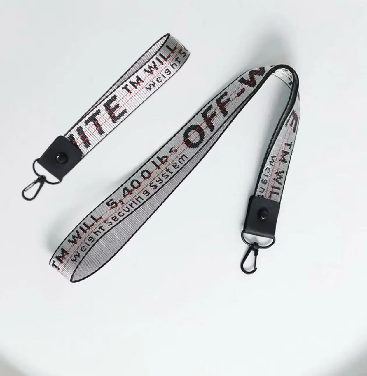 Silver Canvas Keychain Unisex Combination with Trendy Embroidered English Letters