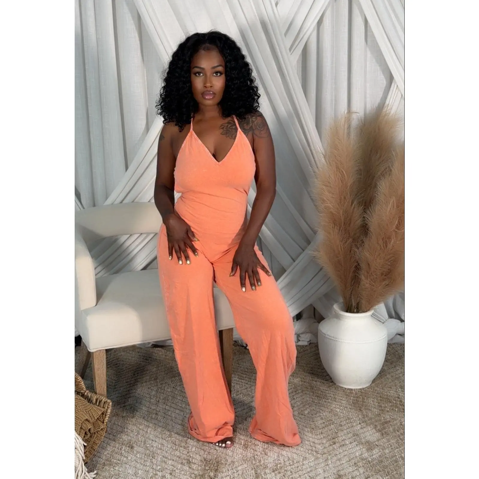 The Hourglass Jumpsuit | Lt Orange