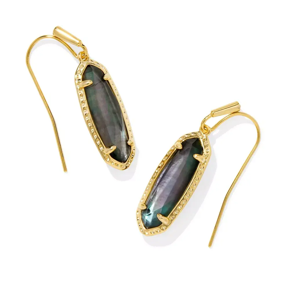 Kendra Scott Eva Drop Earrings - Mother of Pearl: 14K Gold Over Brass French Wire Closure Length 5g Weight