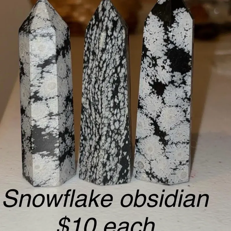 Snowflake obsidian 3” tall