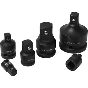 6-PC socket adapters 1/4,3/8,1/2,  Socket Adapter Set, Heavy Duty Cr-Mo Steel Adapter Kit, Drive Conversion with Ball Detent for  Driver & Wrench