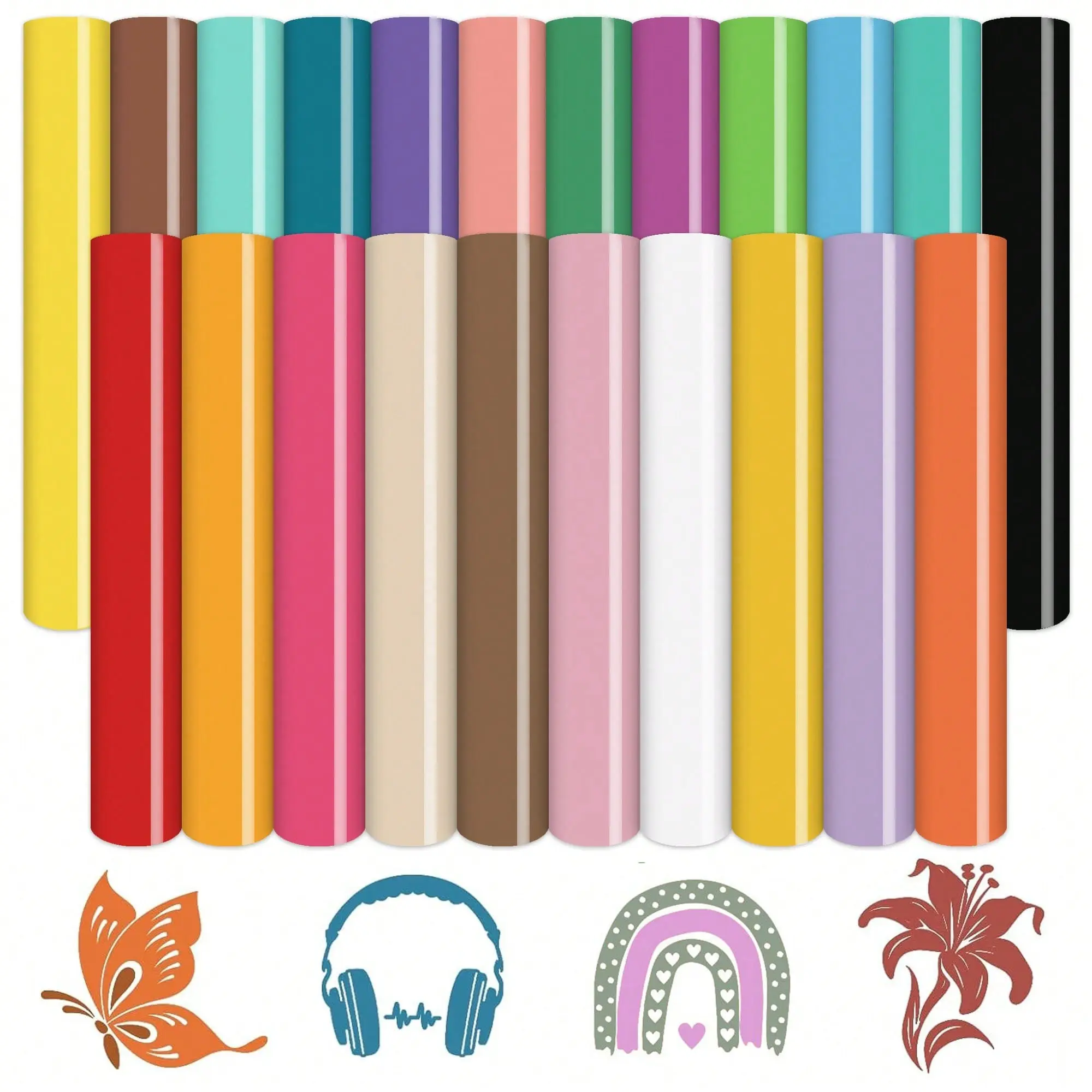 22-Piece Permanent Vinyl Self-Adhesive Film, Ideal for Cutters, Party Decor, Stickers, DIY Mugs, Car Decals, Outdoor Use