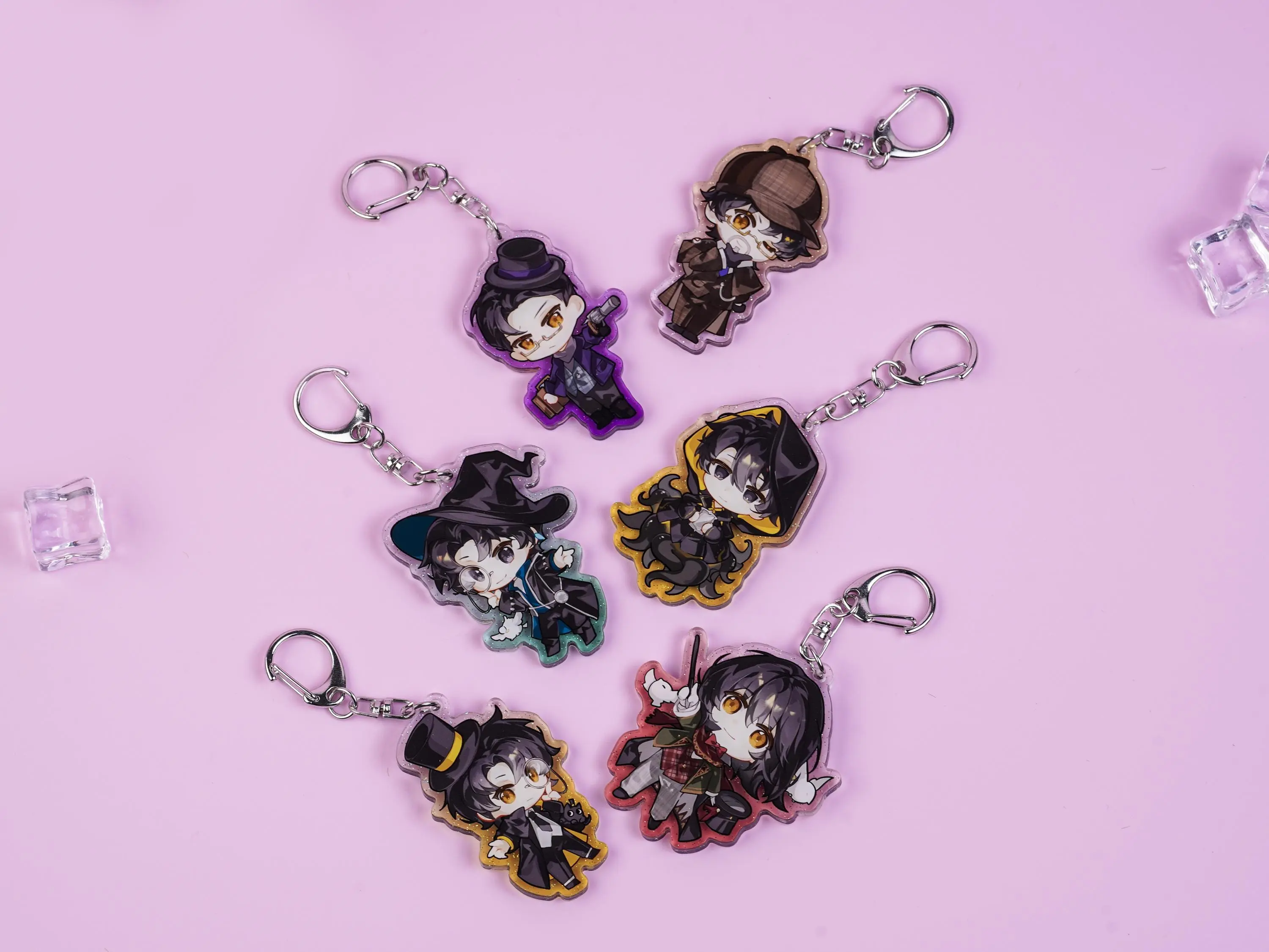 Lord of Mysteries Acrylic Keychain Set - Chibi Character Keychains for Novel Fandom Collectors