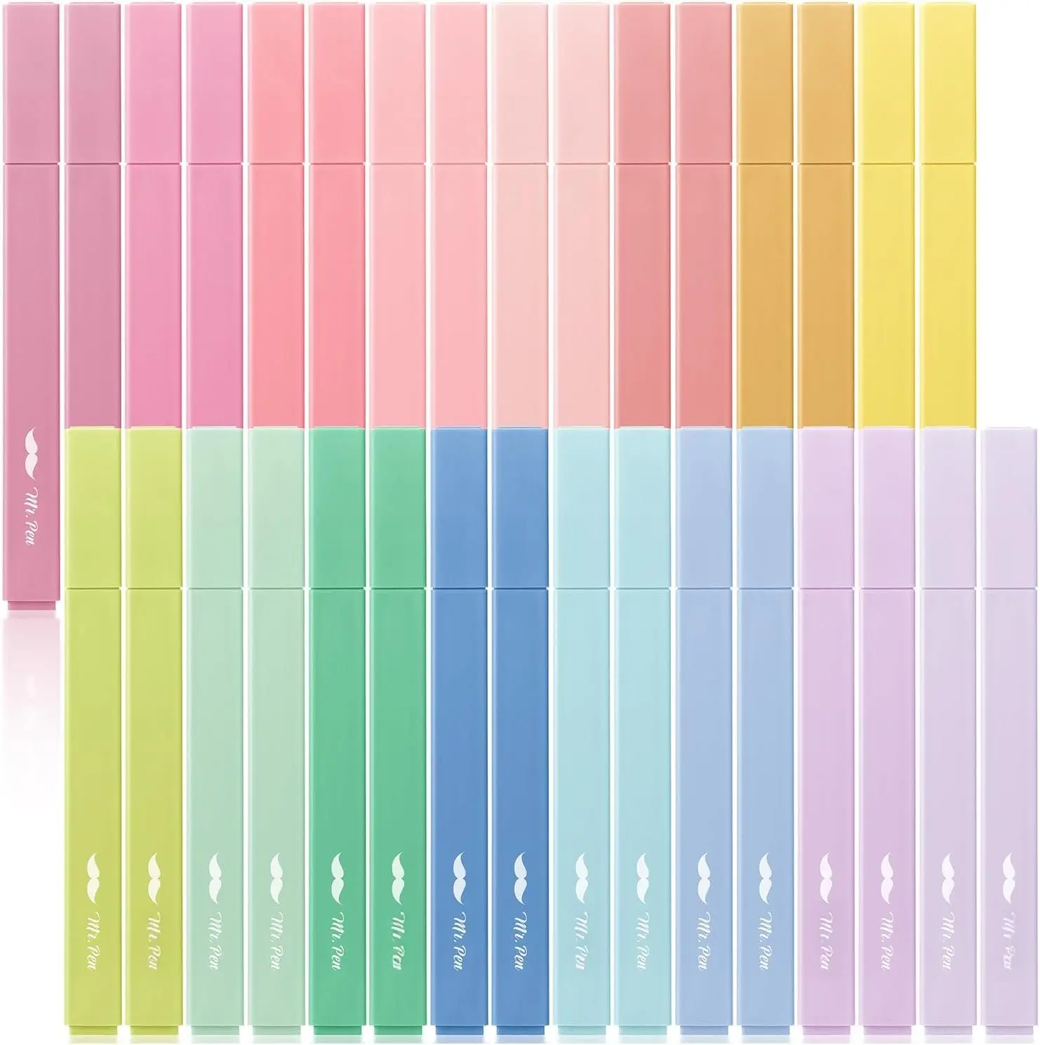 32-Pack Aesthetic Pastel Highlighter Markers, Chisel Tip Office Stationery for Color-Coding & Organization, Broad Bold Streak-Free Consistent Coverage, Emphasis, Fine Precise Lines & Detailing for Creative Projects