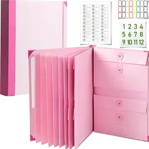 Accordion File Organizer for Important Papers, A4 Expanding Document Folder with Labeled Pockets, Portable Filing Storage for Home Office and Personal Records