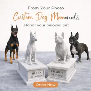 LV 3D Custom Dog Memorial Statue from Photo | Personalized Pet Loss Gift | Dog Urn with Ashes Drawer | Pet Remembrance Sculpture