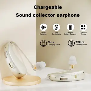 Dual Ear Hanging Hearing Aid Device, Invisible Wear, Smart Noise Reduction, Rechargeable Portable for Elderly, Hearing Assistance