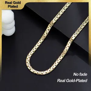 Holylegend 14K gold-plated polished S-shaped flat Cuban chain necklace – beautifully designed, with a lasting shine, suitable for any special occasion, and an ideal gift for friends and family.