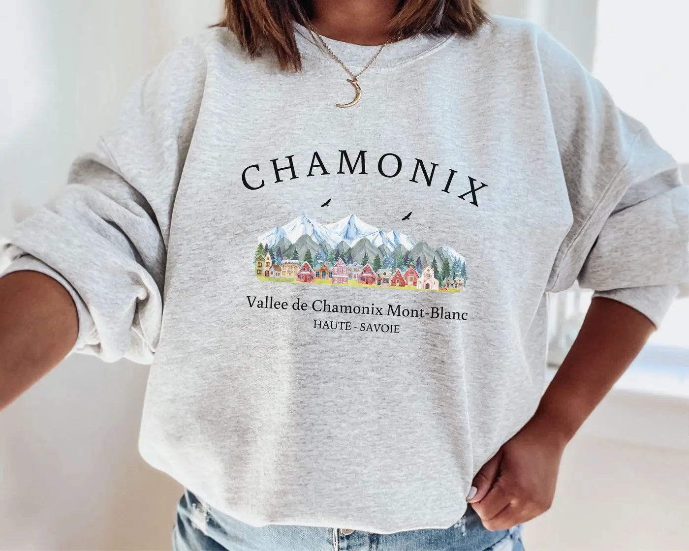Chamonix Sweatshirt, Chamonix Sweater, Alpine Style Sweatshirt, Ski Sweatshirt Unisex, trendy gift, Alpine ski, Ski resort