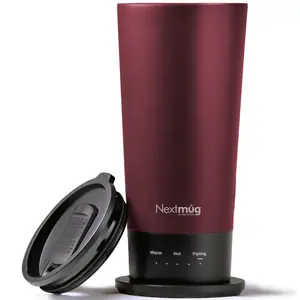 Nextmug Go - Temperature-Controlled, Self-Heating Travel Mug (Burgundy - 16 oz.)