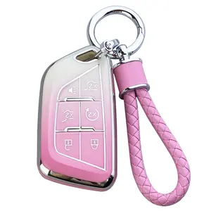 Key Fob Cover Case Compatible with Cadillac 2020-2023 CT5 CT6 XTS XT4 XT5 XT6 ATS Escalade ESV Accessories Shell