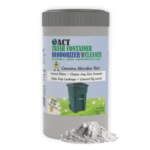 ACT Trash Deodorizer and Cleaner | Eliminates Odors Controls Garbage Sludge | for Garage and Outdoor Bins | Dry Powder Eco-Friendly