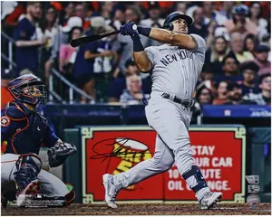 Jasson Dominguez New York Yankees Autographed 16" x 20" Home Run Photograph - Signed in Black Ink - Fanatics Authentic Certified