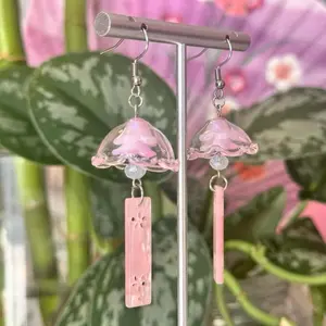 Pink Furin Japanese Wind Chime Inspired Earring