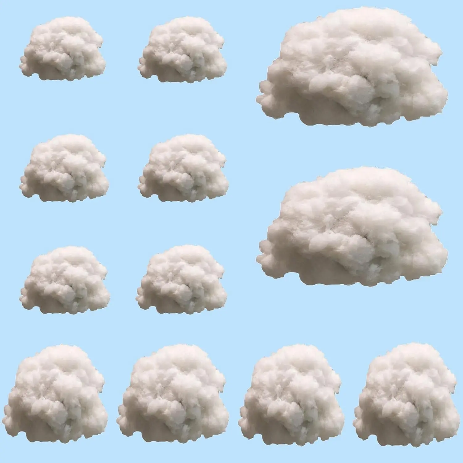 12 Pcs Artificial Cloud Props Imitation 3D Cloud Hanging Decorations Cloud Shape Room DIY Decorative Hanging Ornament for Stage Wedding Party Stage Show Decor (Small,Medium and Large Three Size)