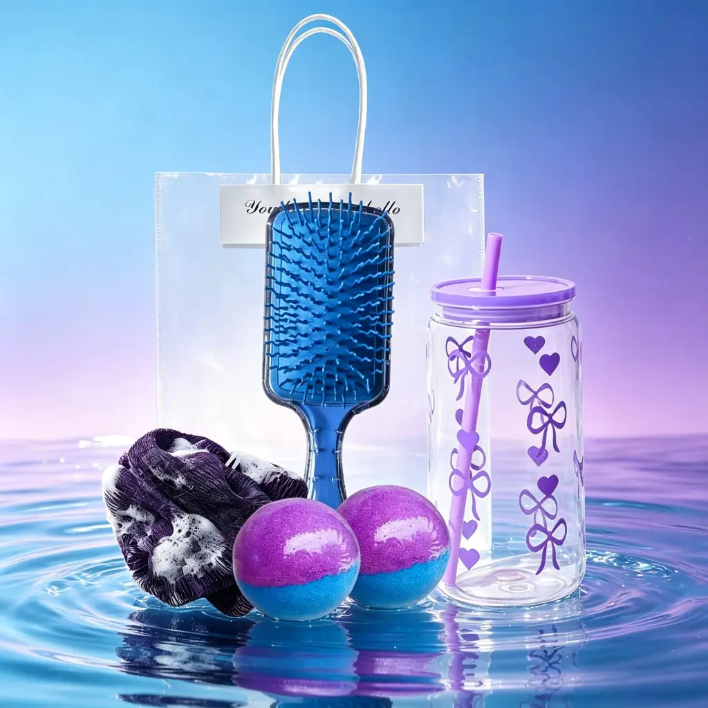 Women's Bath Ball Set, Essential Oil Bath Ball, Bath Bomb, Loofah, Comb, 6-Piece Self-Care Relaxing Spa Gift, Ideal for Birthdays, Holidays, Friends, Mom, Body Care