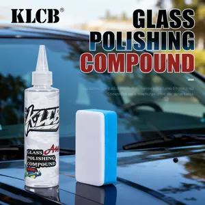 Cleaner Glass Polish Compound Oil Film Remover.DY.Streak-Free High Gloss Glass Cleaner, Watermark heavy stain Remover for Car Windows and Mirrors 1 Bottle 150ml with 1 Sponge applicator car care products