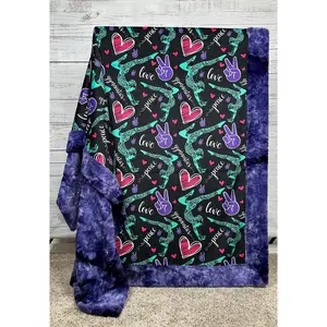 Gymnastics on Purple Luxe Large 55x79 Minky Blanket