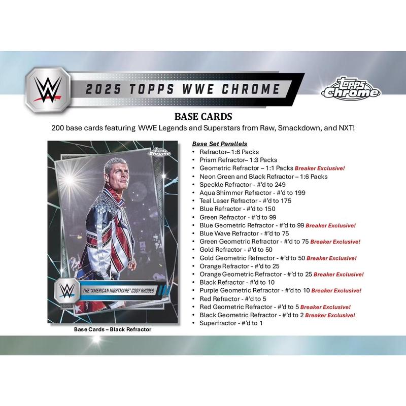 2025 Topps Chrome WWE Breakers Delight Trading Cards