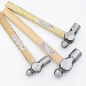 Round-head Carbon-steel Hammer with Wooden Handle Drives Nails Safely for Carpentry, Home and Workshop Projects