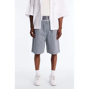 Relaxed Adore Me Double Waistband Pinstripe Short - White/Blue