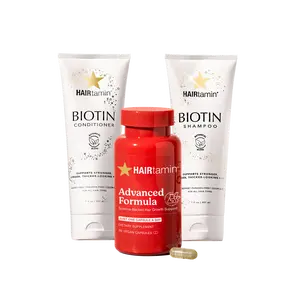 HAIRtamin The Nourish & Grow Bundle - Biotin Shampoo Conditioner & Advanced Formula Capsules for Stronger Thicker Hair Growth