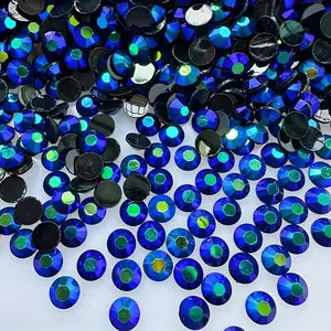 Base Blue Ab Color Resin Rhinestones 3/4/5/6mm, Nail Art and DIY Phone Case Decorations, Sparkling Flat Back Gems for Crafts and Accessories