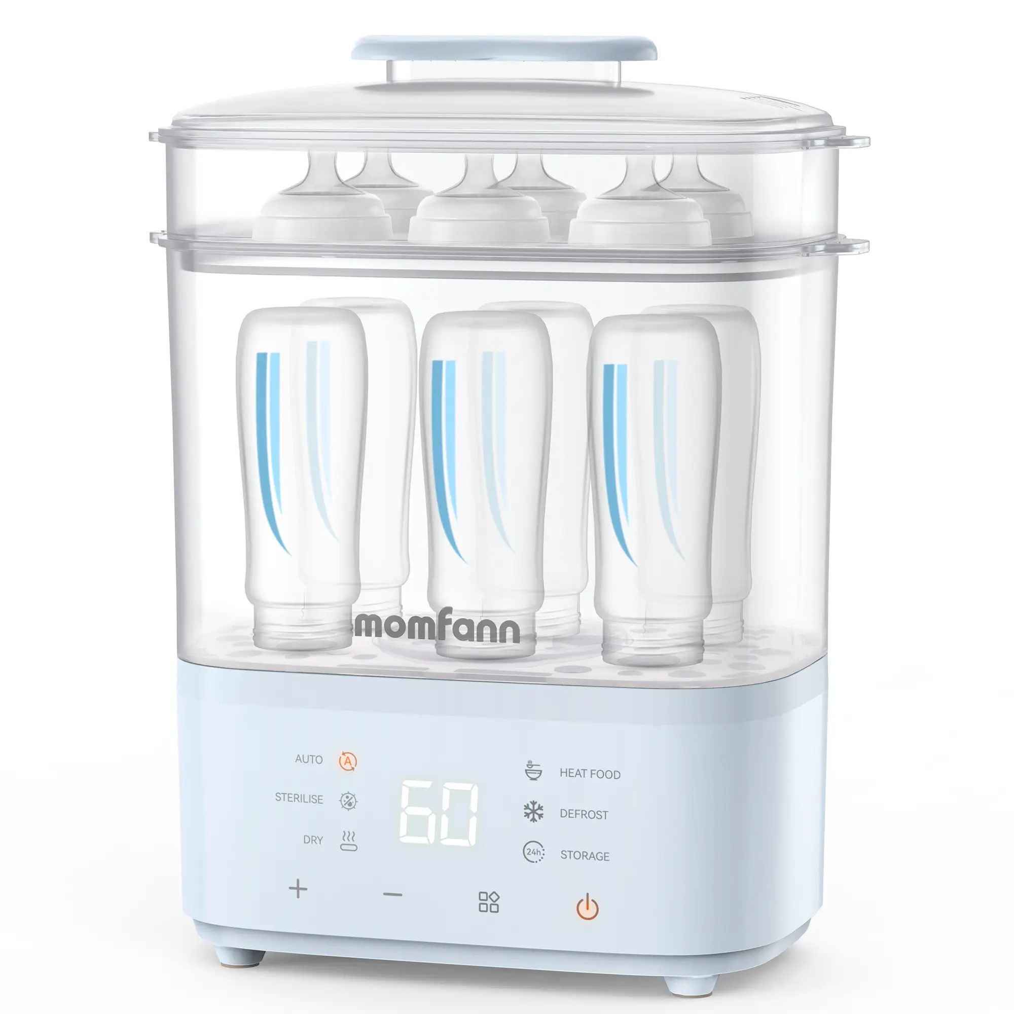 Momfann All-in-One Baby Bottle Sterilizer and Dryer, 8-in-1 Electric Steam Baby Bottle Sterilizer for Baby Bottles, Baby stuffs & Breast Pump Accessor