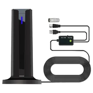HD Digital TV Antenna with Signal Booster, Long Range OTA HDTV Indoor & Outdoor Reception Antenna, Complete Kit with Connectors and Adapter Accessories