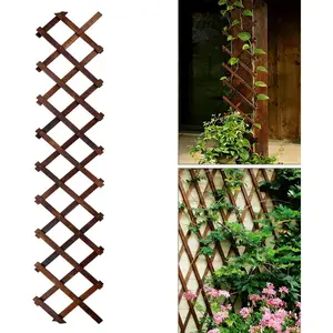 Expandable Garden Trellis, Wooden Lattice Wall Fence Trellis for Climbing  Ivy Vine Rose Clematis 13" x 68" for Outdoor Garden Patio Room Decor (1)
