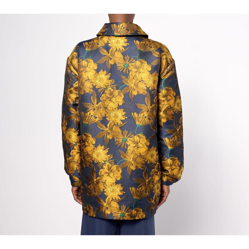 Isaac Mizrahi Live! Woven Floral Jacquard Jacket w/ Fleece Lining