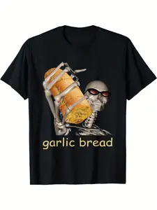 Garlic Bread Cool Skeleton Meme Funny T-Shirt Halloween Gifts