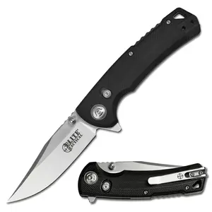 Elite Tactical - Chaser Folding Pocket Knife 3.25" D2 Steel Blade G10 Handle w/Reversible Deep Carry Pocket Clip, EDC for Outdoors, Hunting, Camping