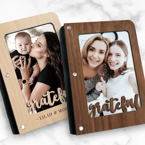 "Grateful" Hardwood Photo Journal - Personalizable