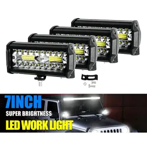 Universal 7 Inch LED Offroad Light Pod Set, 200W High Lumen Work Lights, Adjustable Sliding Mount, Efficient Cooling, Durable PC Lens for Truck, ATV, UTV, Jeep & Marine Use
