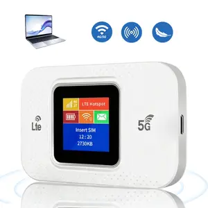 Dual band 5G/4G Portable WiFi Mobile Hotspot, Wireless WiFi Hotspot, High-speed network up to 300Mbps, Supports more than 10 devices simultaneously, Built-in 3000mAh battery, Suitable for travel and remote work in over 180 countries