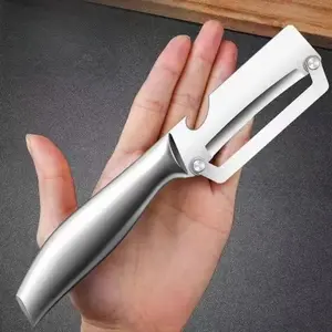 Heavy Duty Vegetable Peeler - Ultra Sharp Stainless Steel Blade | Effortless Hard Skin Removal for Pumpkin Sugarcane | Professional Durable Kitchen Gadget Veggie Peeler