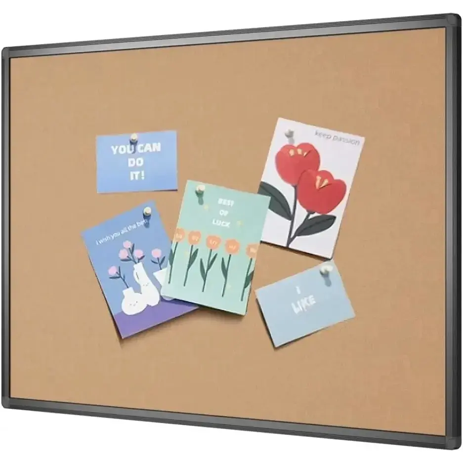 Classic Natural Cork Notice Board with Black Aluminium Frame - 35.4"x23.6" (36x24 inches Alternative), Mountable Board with Firm-Holding Pins for Classrooms, Offices, DIY Scrapbooking & Stamping, Room Decor, Absorbent, Cork Surface