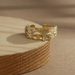 Vintage Adjustable Open Finger Ring for Men and Women - Fashionable Half Face Ring