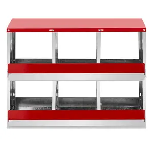 6 Compartment Roll Out Chicken Nesting Box with Basket, Egg Nest Box Chicken Laying Box Hens Chicken Coop Box