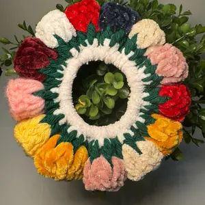 Handmade Crochet Flower Hair Scrunchy