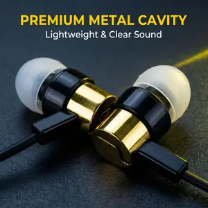 E02 1.2m Metal In-Ear Wired Earphones with Line Control and Microphone, Type-C Direct Plug for Mobile and PC, Universal Headset