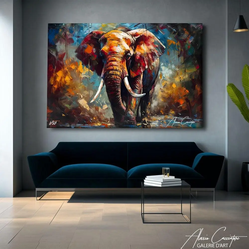 Elephant Wall Decor Living Room, Pop Art Wall Art  , Extra Large Wall Art Abstract, Elephant Picture