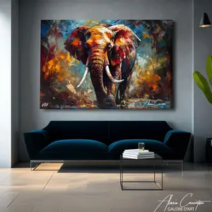 Elephant Wall Decor Living Room, Pop Art Wall Art  , Extra Large Wall Art Abstract, Elephant Picture